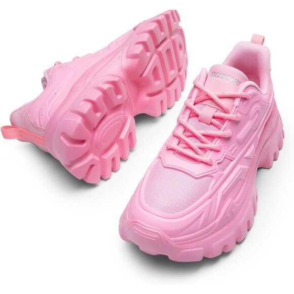 Women Chunky Fashion Sneakers Bold Lace-Up Comfortable Sneakers - Picture 6 of 8